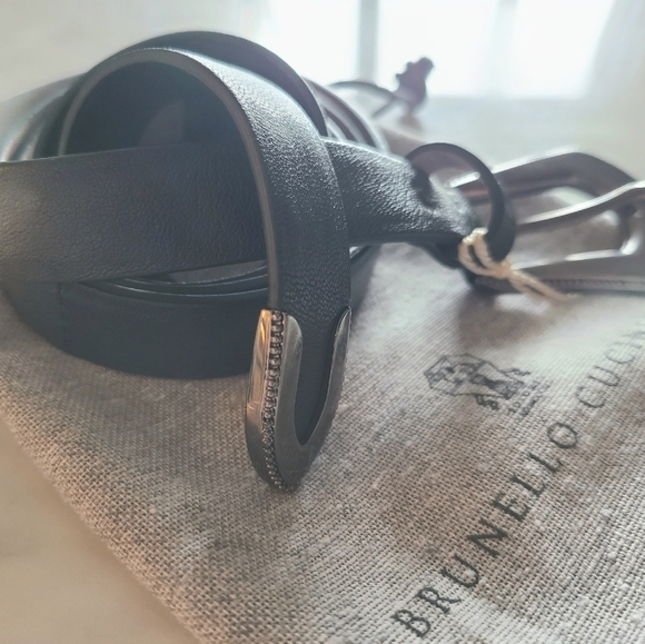 Brunello Cucinelli Leather Belt, Size Medium, Green, NWT - Picture 9 of 16